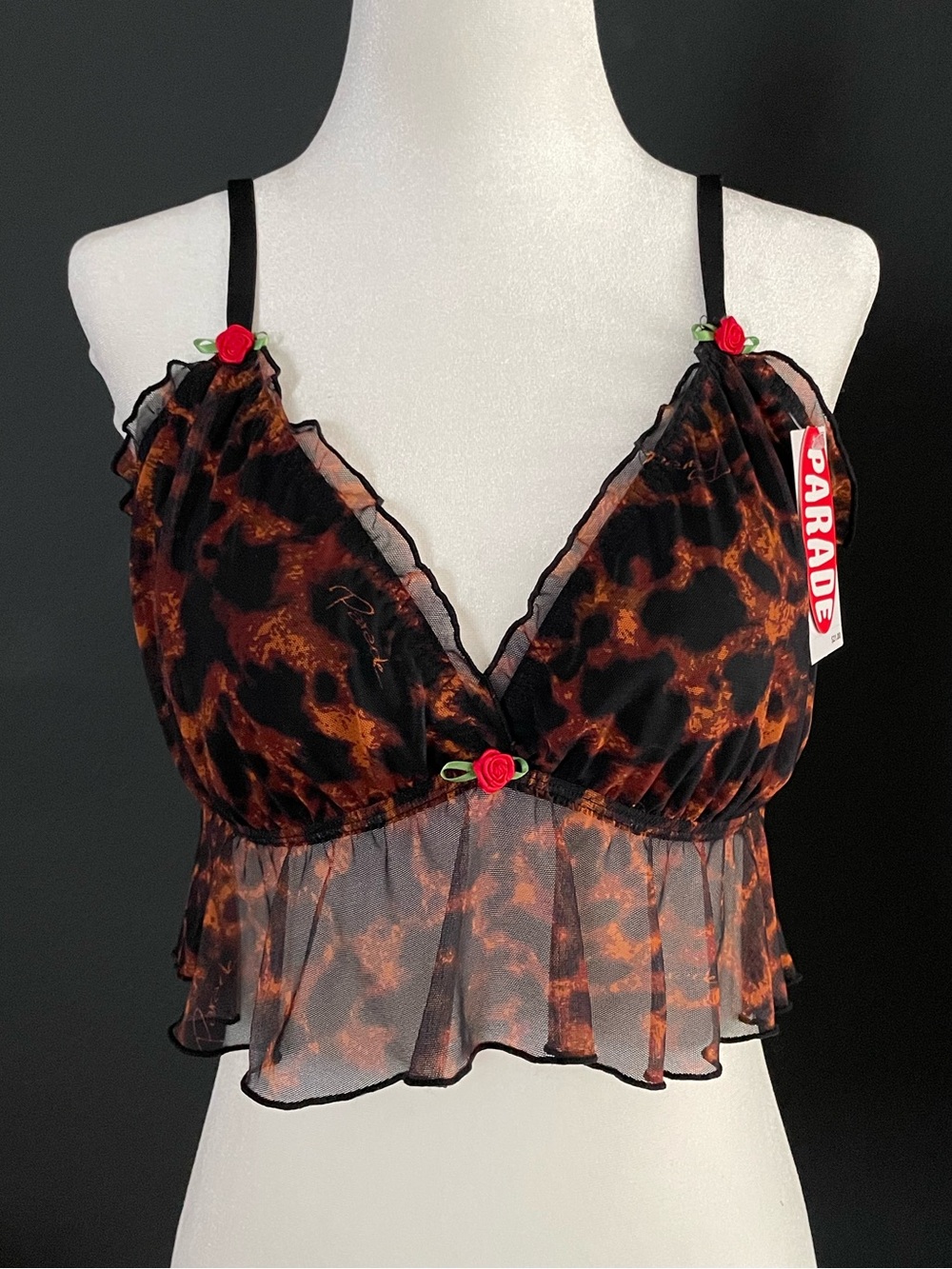 Parade Leopard Mesh Flutter Bralette